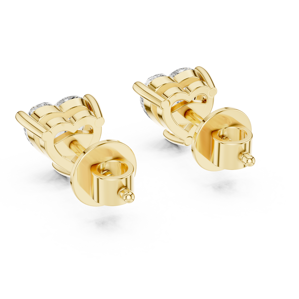 Heart Shape Diamond Stud Earrings