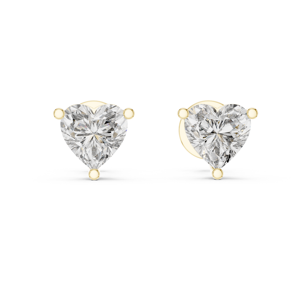 Heart Shape Diamond Stud Earrings