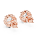 Round Halo Diamond Stud Earrings