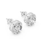 Round Halo Diamond Stud Earrings