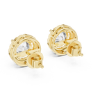 Round Halo Diamond Stud Earrings