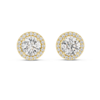 Round Halo Diamond Stud Earrings