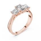 Emerald & Princess Lab Grown Diamond Three Stone Ring