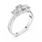 Emerald & Princess Lab Grown Diamond Three Stone Ring