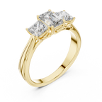 Emerald & Princess Lab Grown Diamond Three Stone Ring