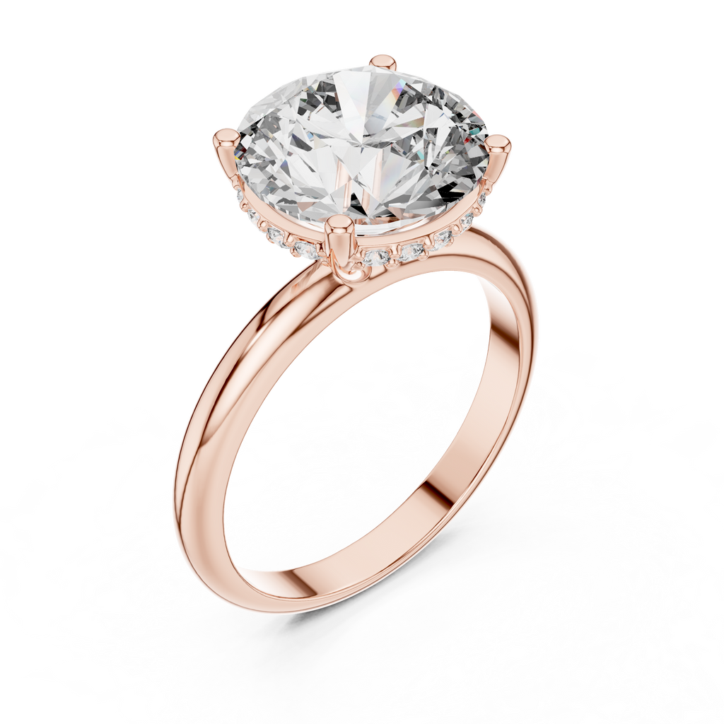 Solitaire Diamond Hidden Halo Ring