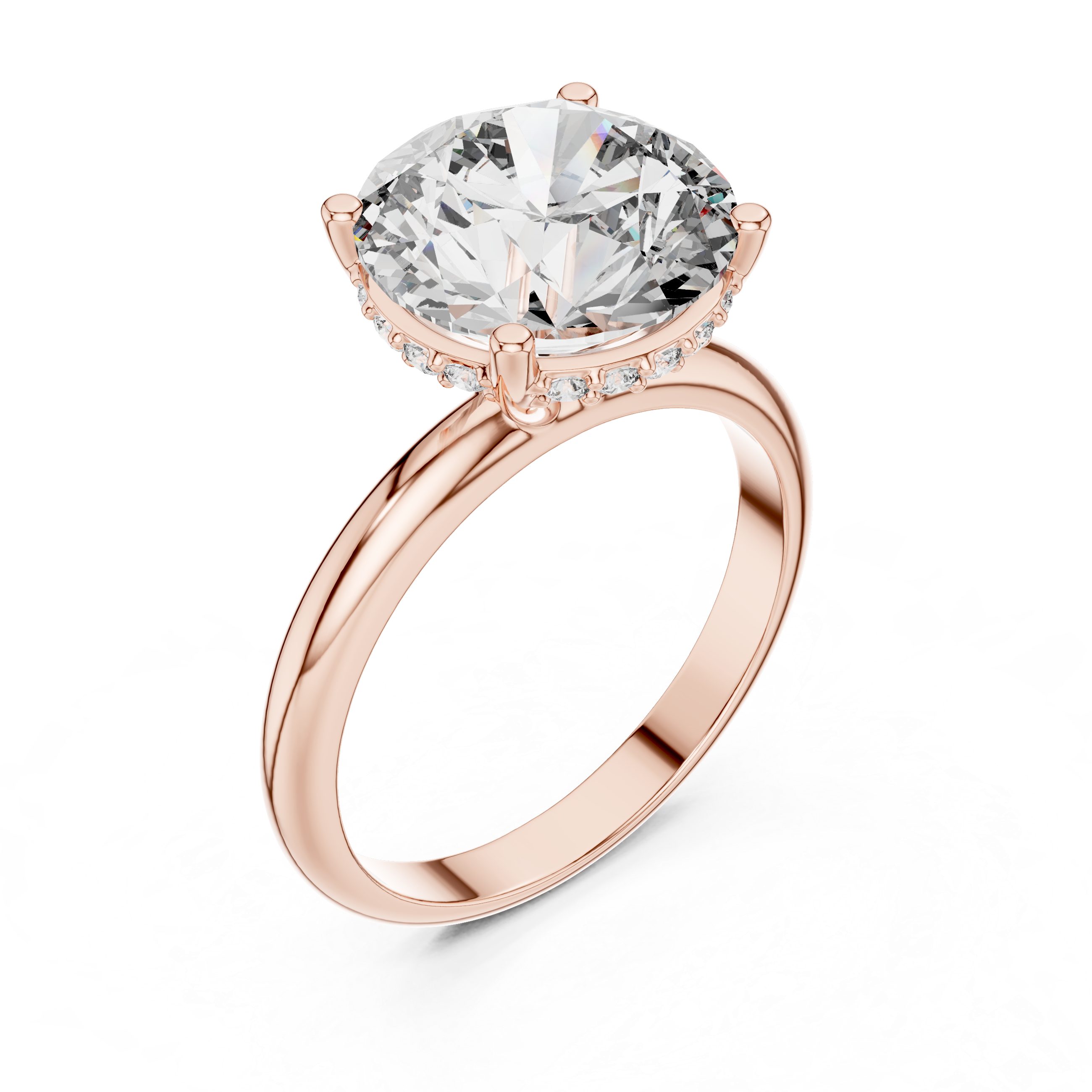 Solitaire Diamond Hidden Halo Ring