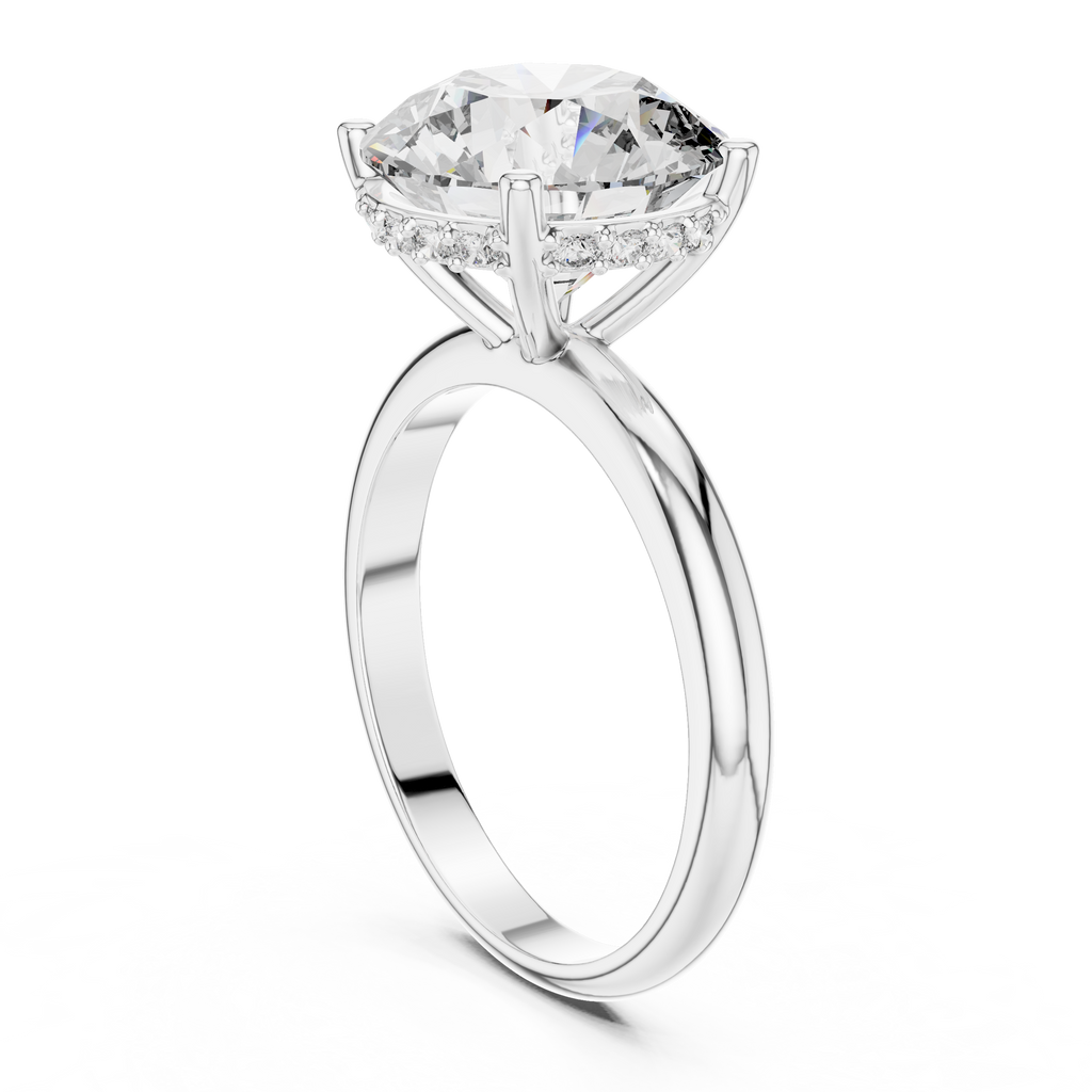 Solitaire Diamond Hidden Halo Ring