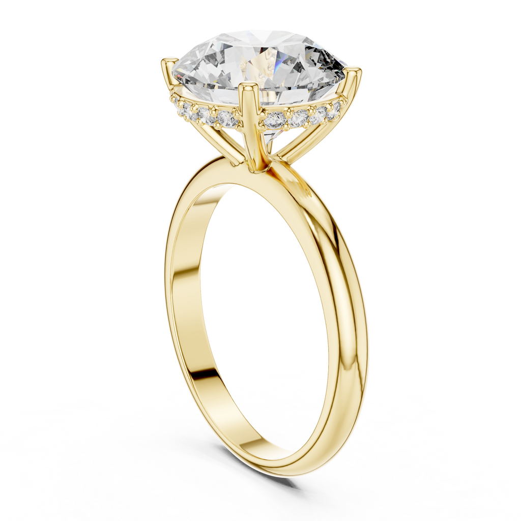 Solitaire Diamond Hidden Halo Ring