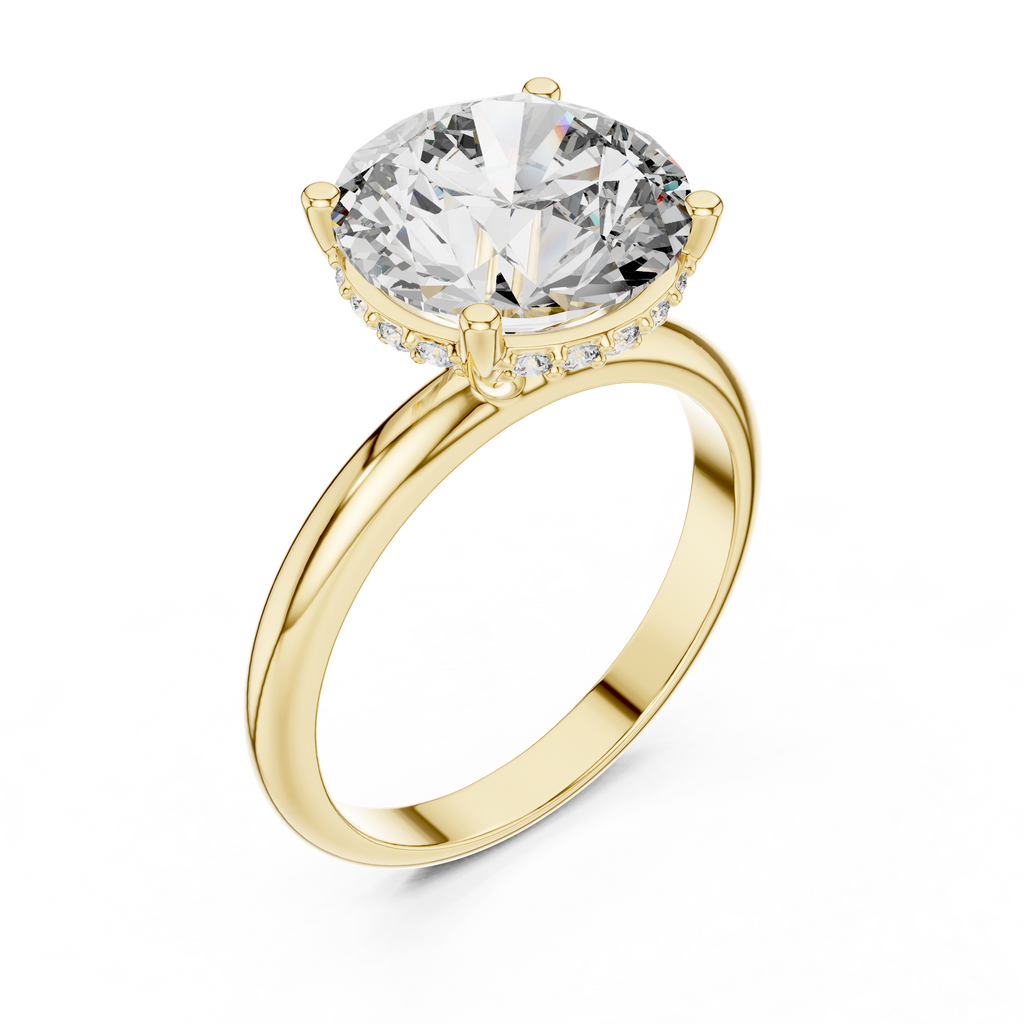 Solitaire Diamond Hidden Halo Ring