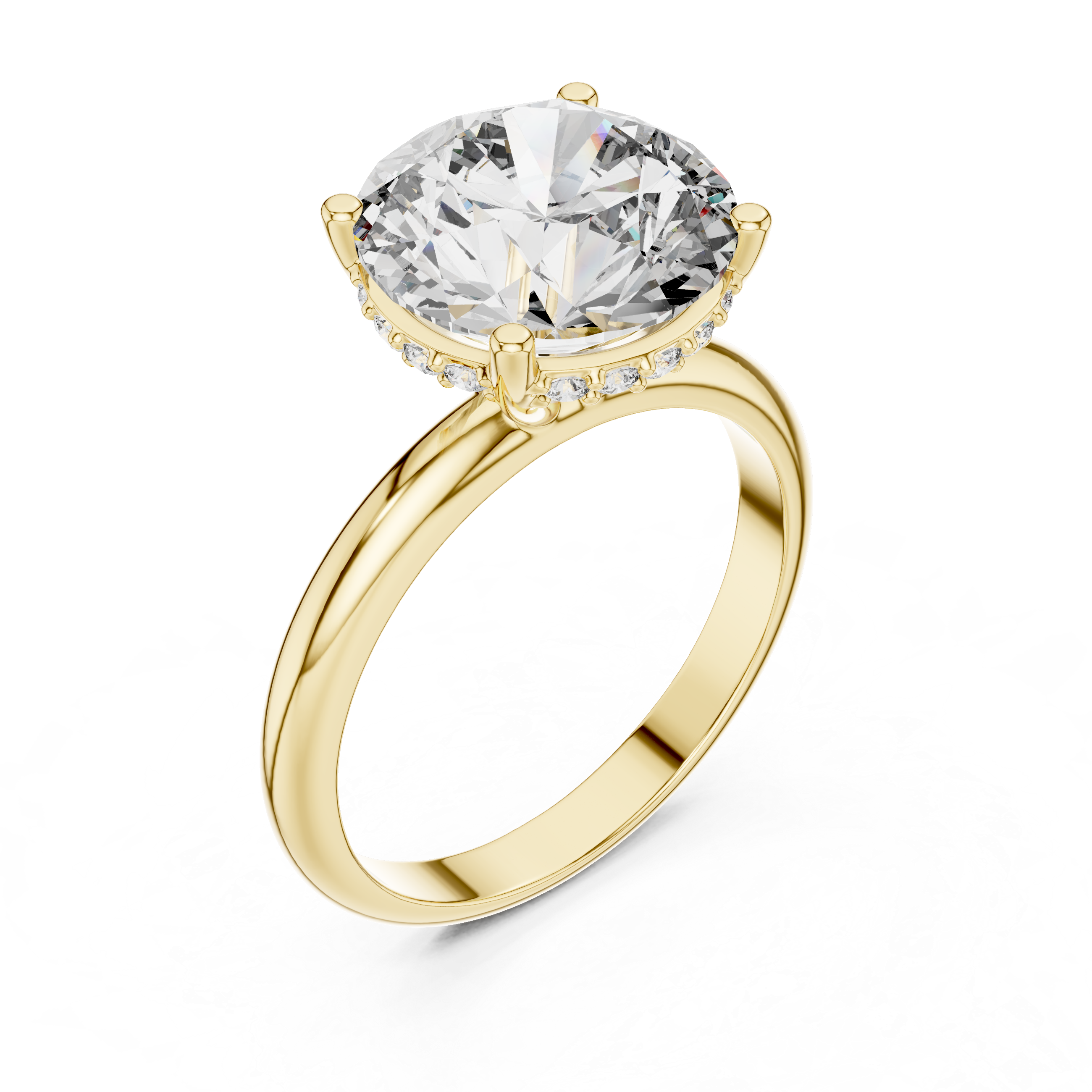 Solitaire Diamond Hidden Halo Ring