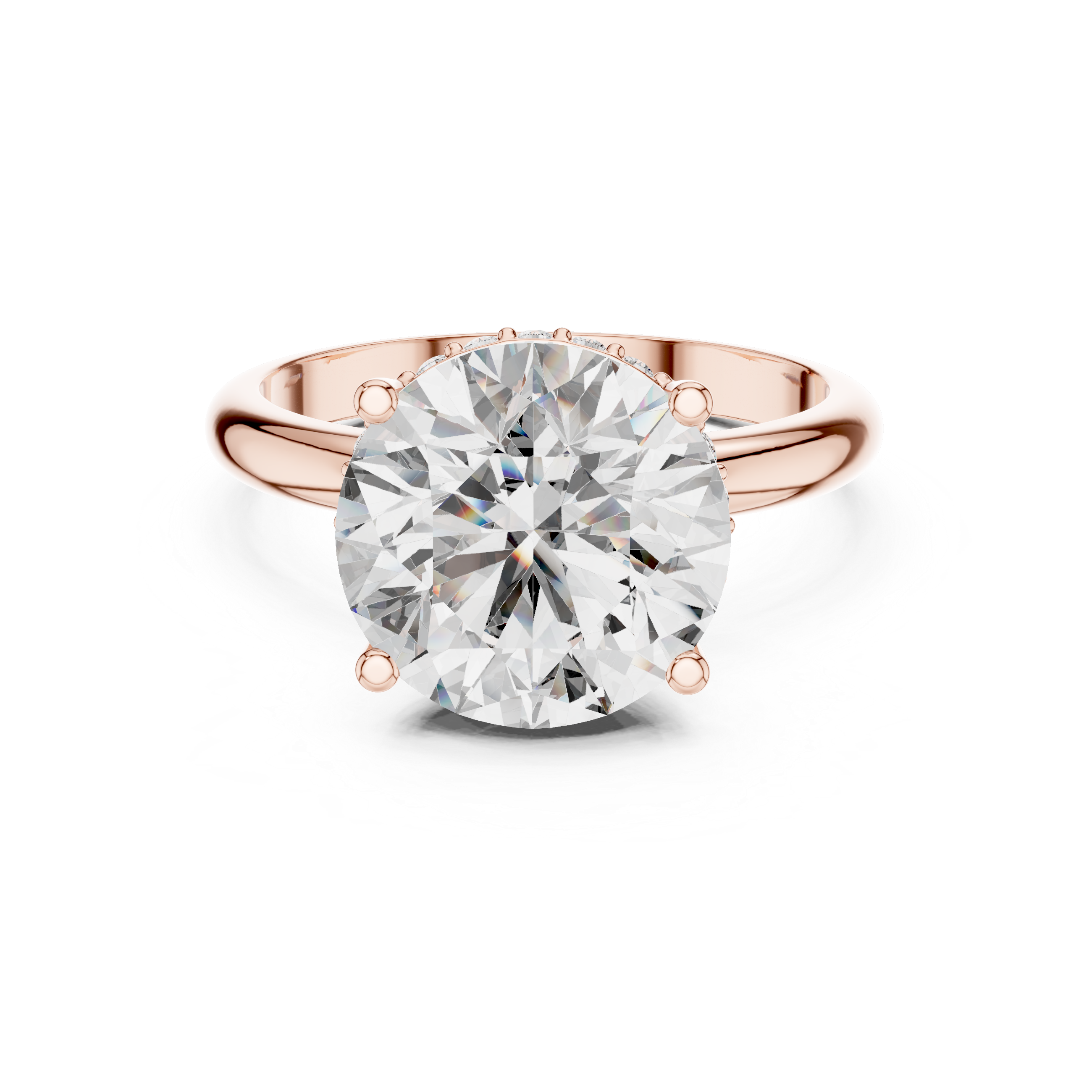 Solitaire Diamond Hidden Halo Ring