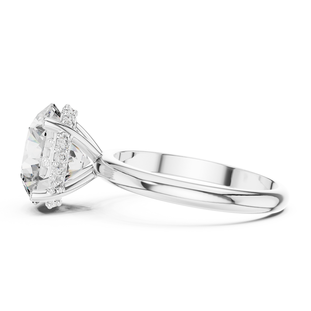 Solitaire Diamond Hidden Halo Ring