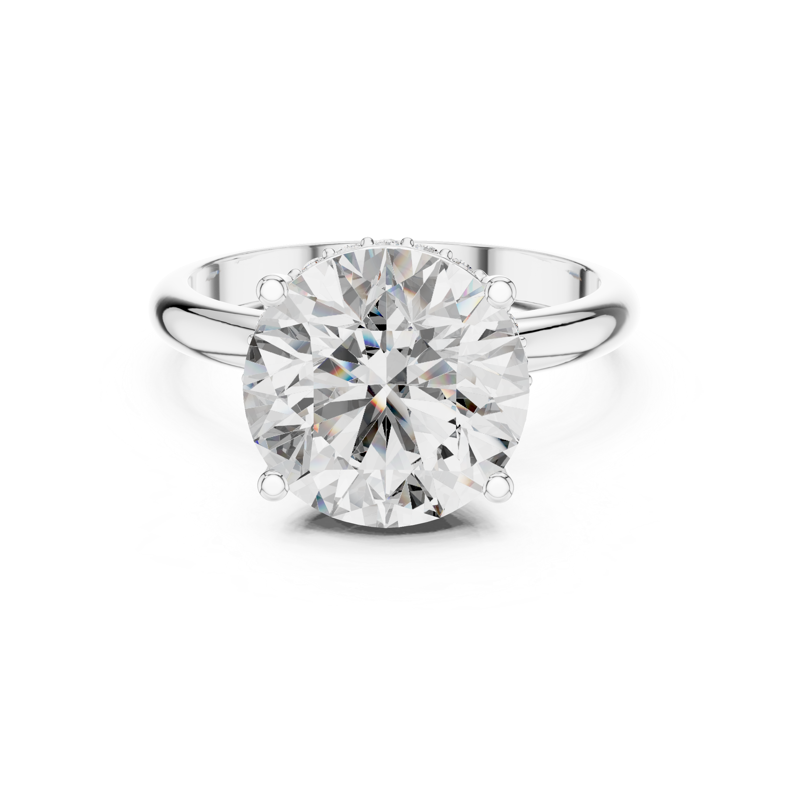 Solitaire Diamond Hidden Halo Ring
