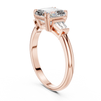 Asscher Cut Lab Grown Diamond Three-Stone Ring