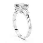 Asscher Cut Lab Grown Diamond Three-Stone Ring