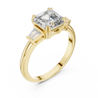 Asscher Cut Lab Grown Diamond Three-Stone Ring