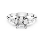 Asscher Cut Lab Grown Diamond Three-Stone Ring