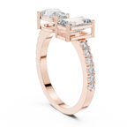 Toi et Moi Pear& Emerald Diamond Ring