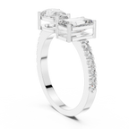 Toi et Moi Pear& Emerald Diamond Ring