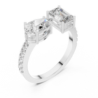 Toi et Moi Pear& Emerald Diamond Ring