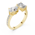 Toi et Moi Pear& Emerald Diamond Ring