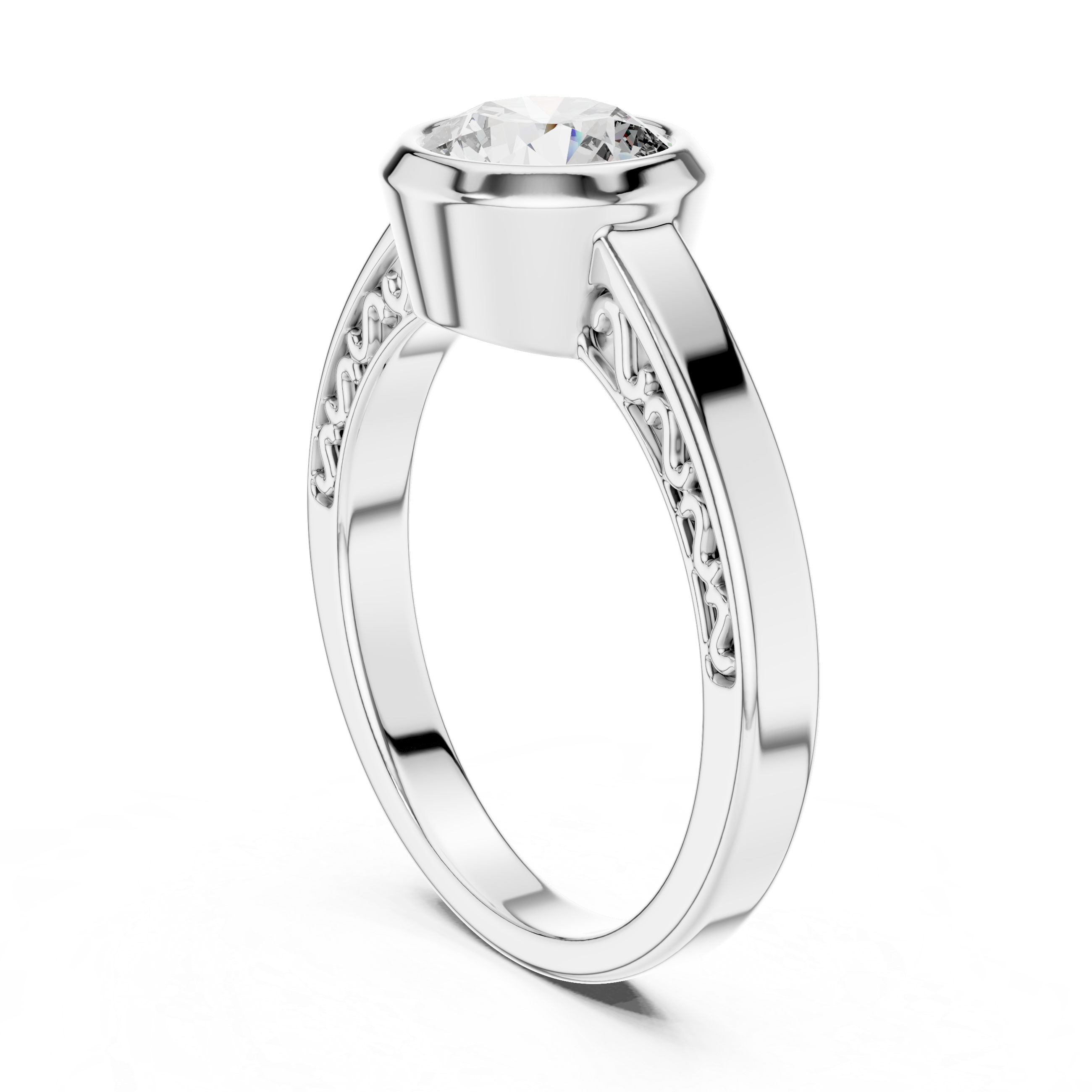 Classic Bezel Solitaire Diamond Ring