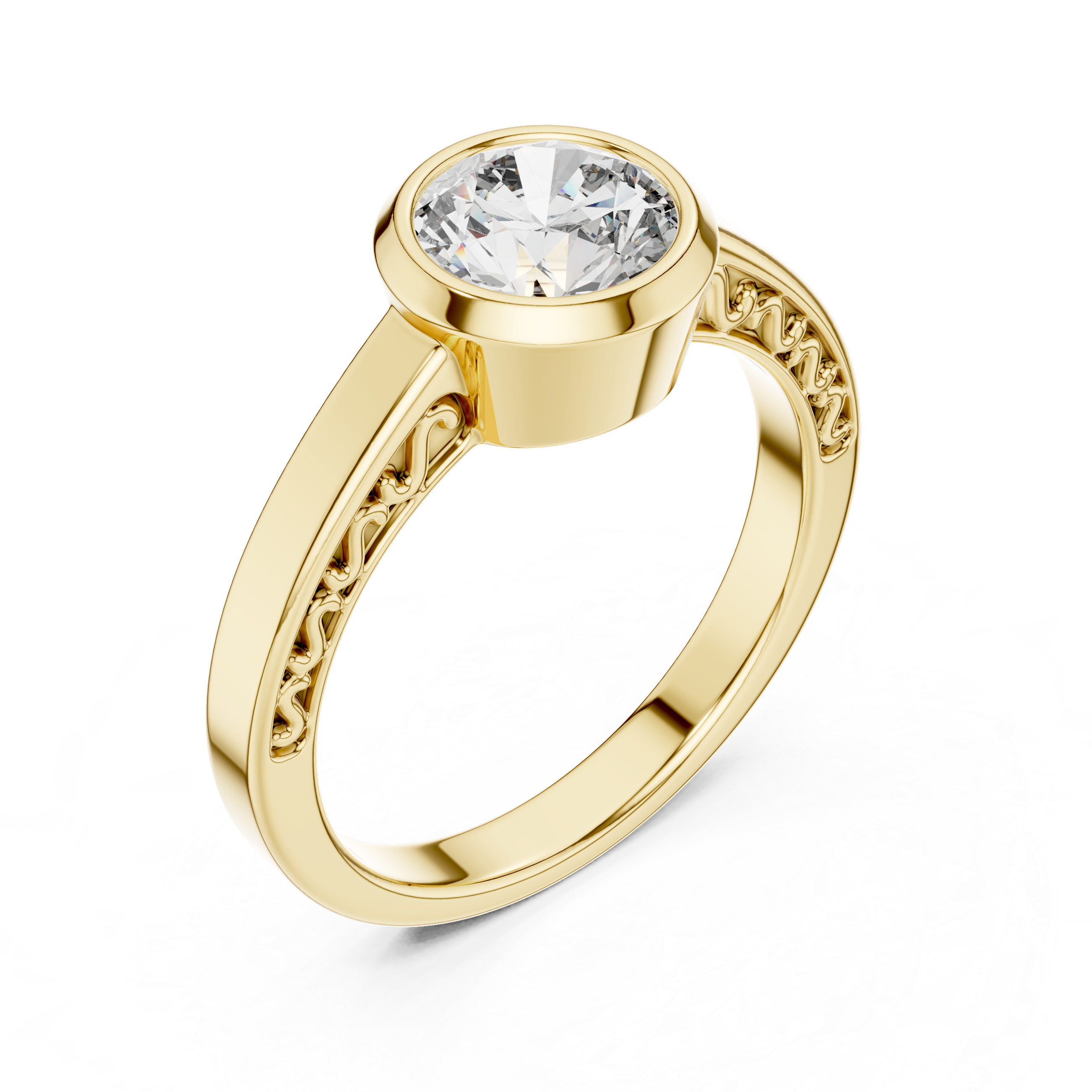 Classic Bezel Solitaire Diamond Ring