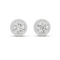 Round Halo Diamond Stud Earrings