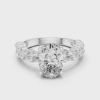 Oval Cut Diamond Marquise Split Shank Engagement Ring