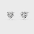Heart Shape Diamond Stud Earrings