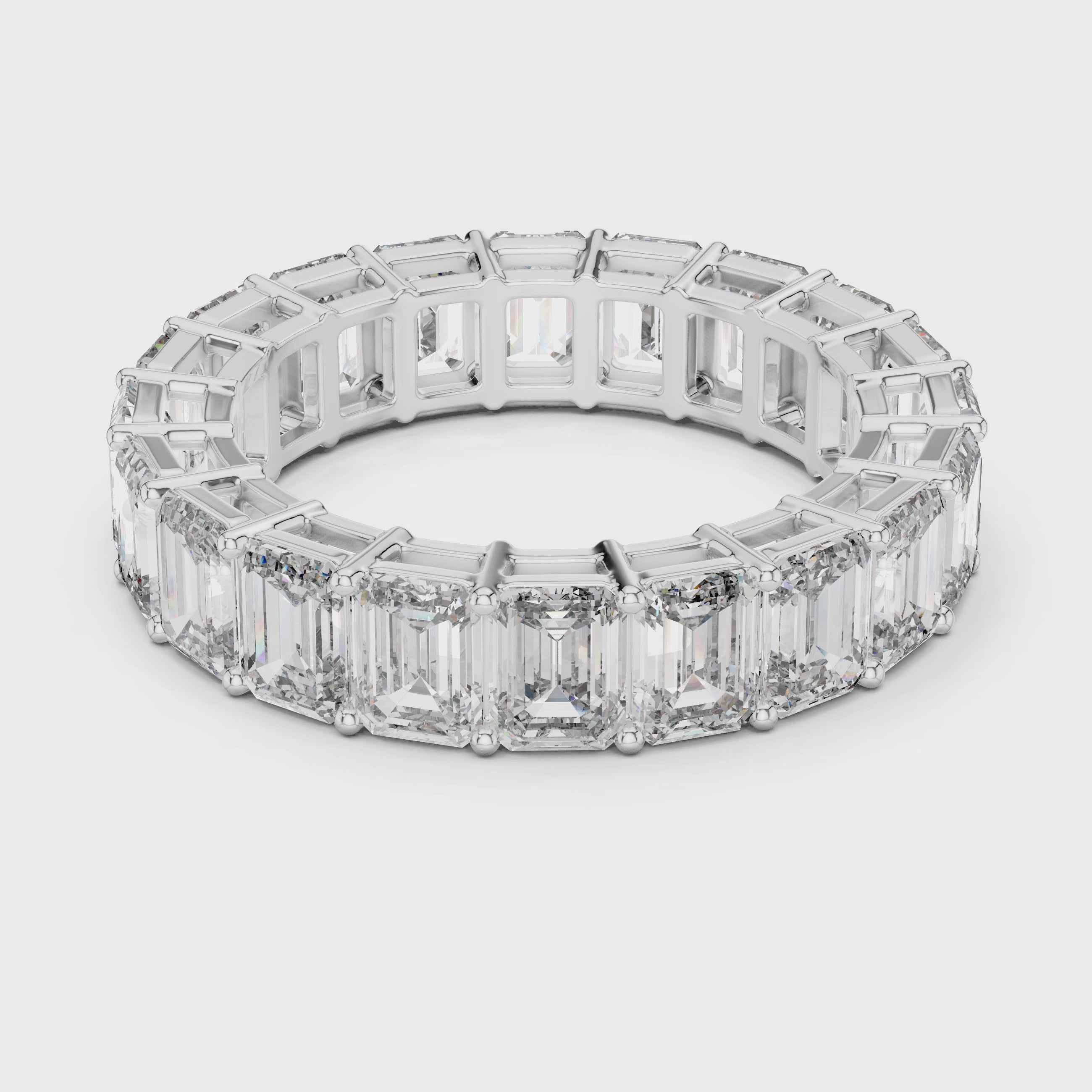 Emerald Cut Diamond Full Eternity Band