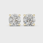 360 video of Roy Diamond yellow gold solitaire diamond studs round brilliant 8.00 mm 4.00 CT total weight