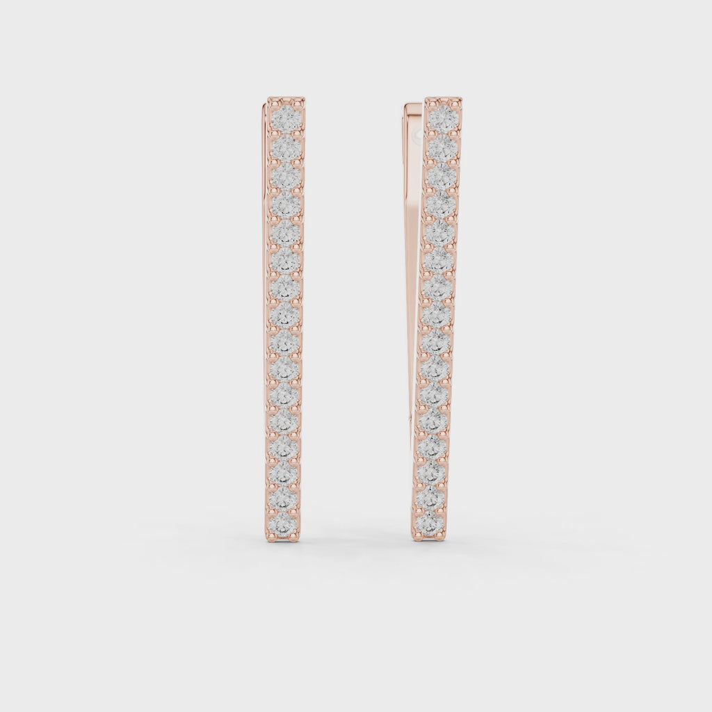 Triangle Drop Diamond Earrings