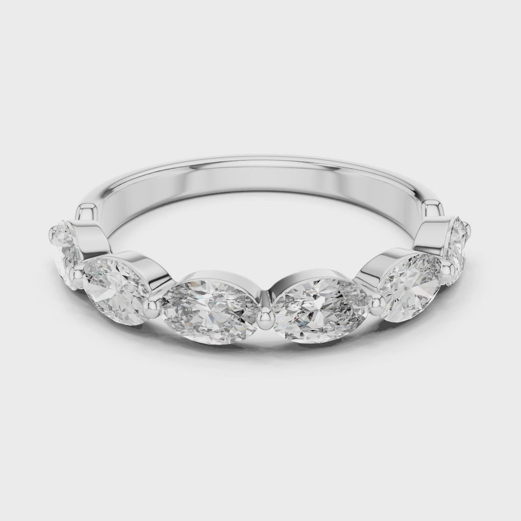 Oval Lab Grown Diamond Half Eternity Band
