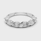 Oval Lab Grown Diamond Half Eternity Band