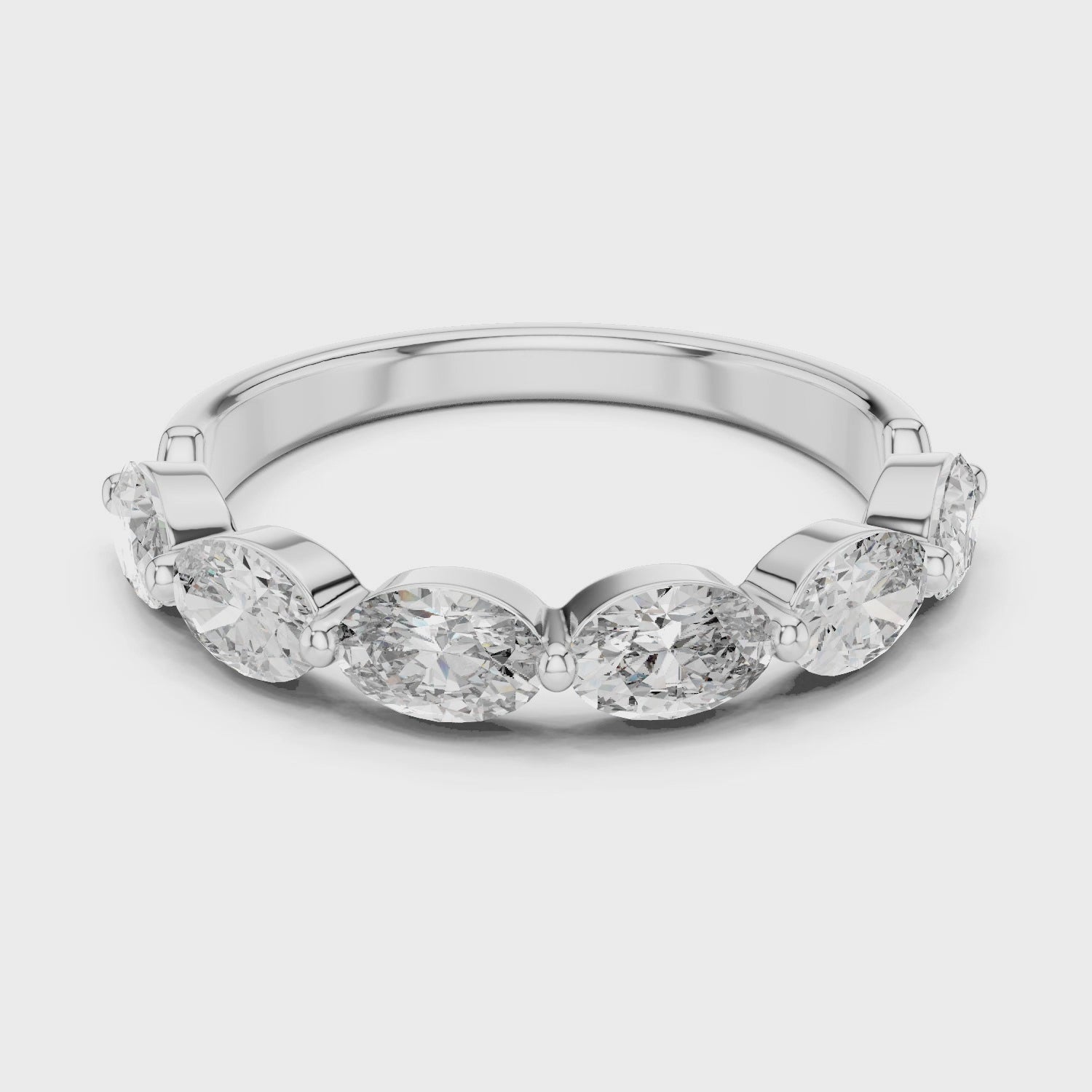 Oval Lab Grown Diamond Half Eternity Band