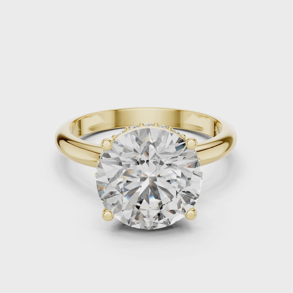 Solitaire Diamond Hidden Halo Ring