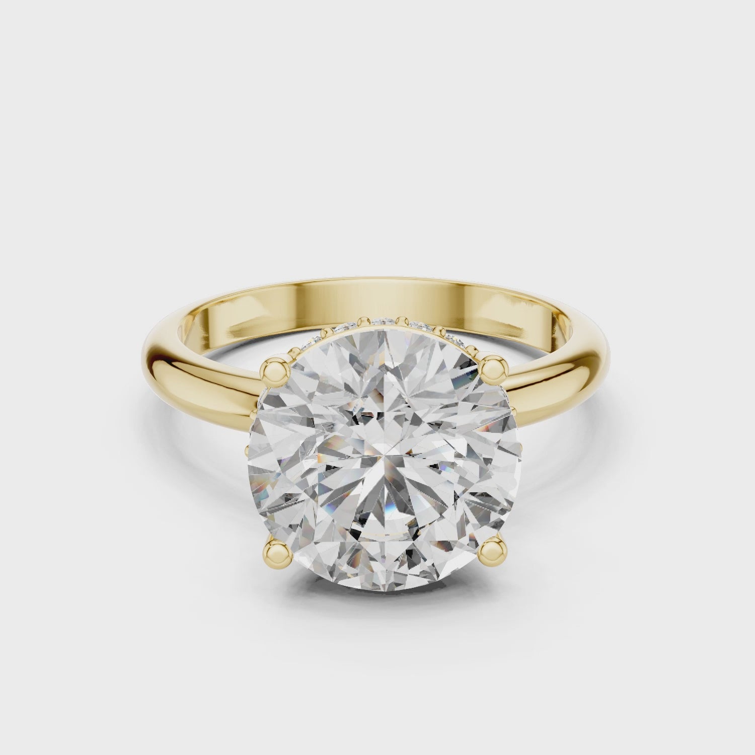 Solitaire Diamond Hidden Halo Ring