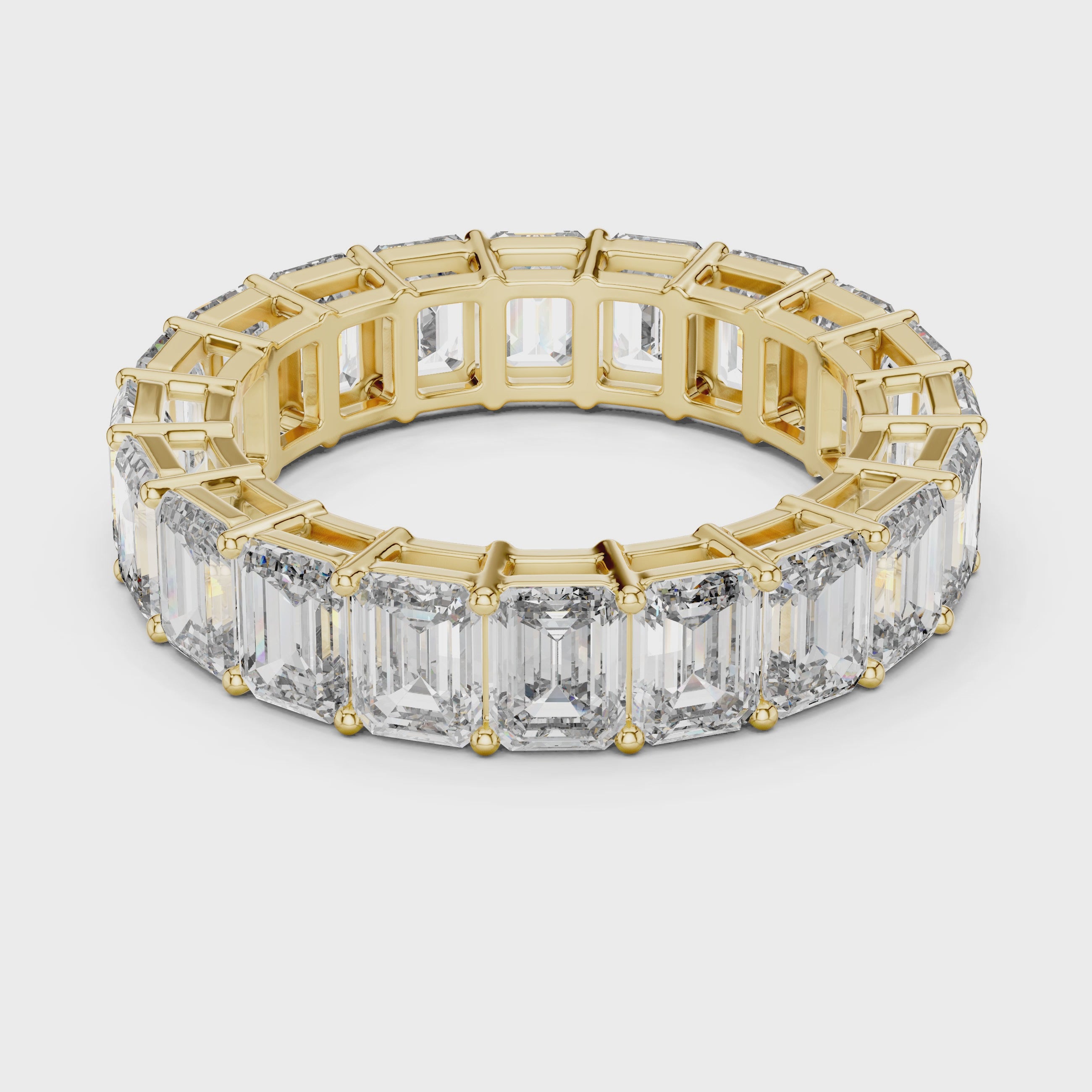 Emerald Cut Diamond Full Eternity Band