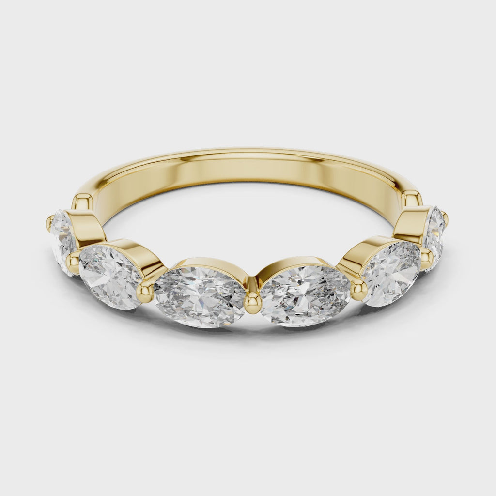 Oval Lab Grown Diamond Half Eternity Band