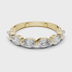 Oval Lab Grown Diamond Half Eternity Band