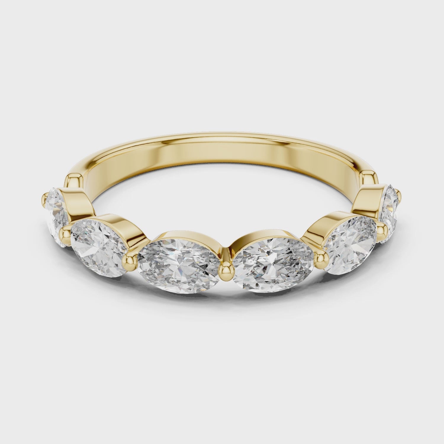Oval Lab Grown Diamond Half Eternity Band