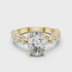 Oval Cut Diamond Marquise Split Shank Engagement Ring