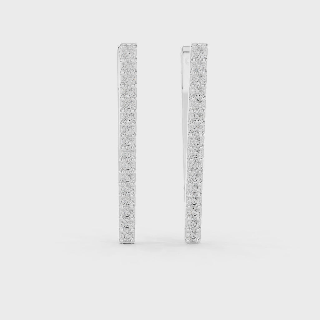 Triangle Drop Diamond Earrings