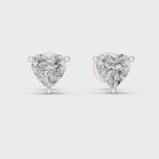 Heart Shape Diamond Stud Earrings
