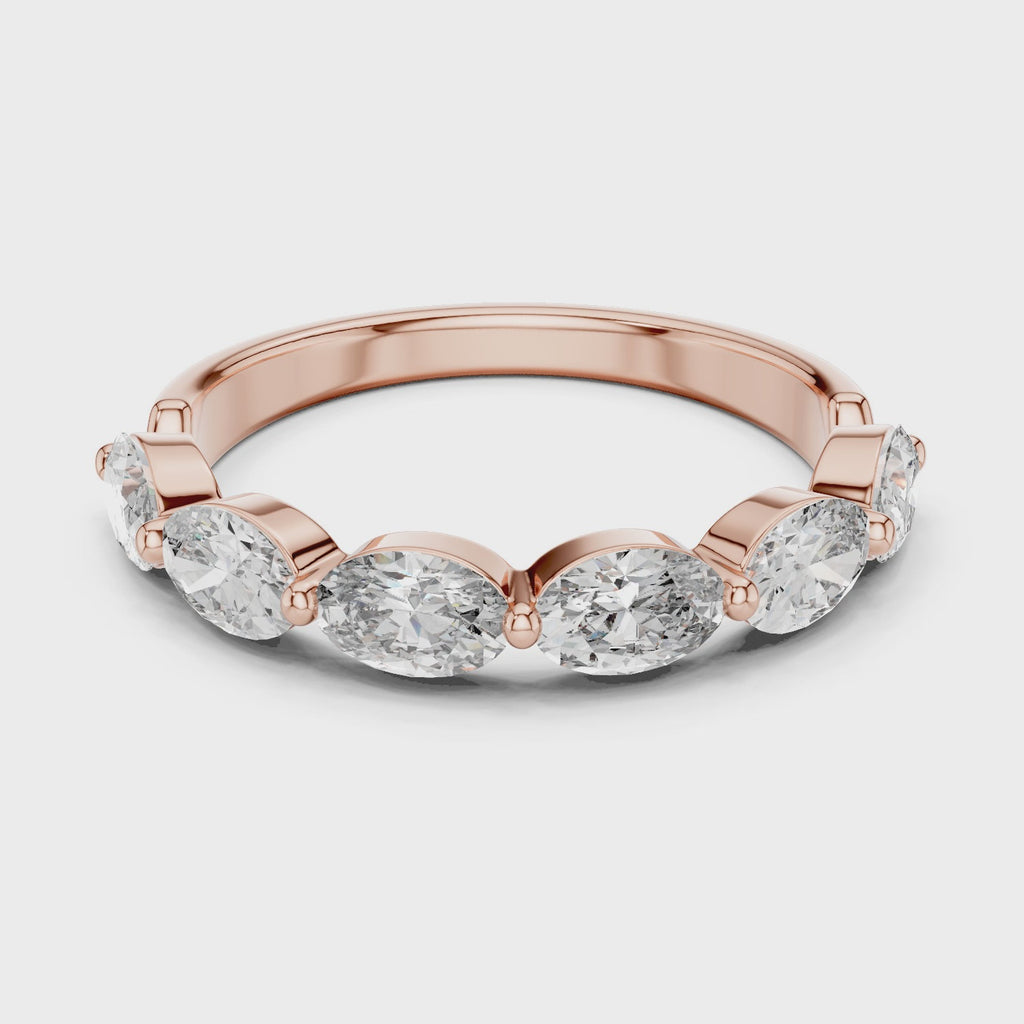 Oval Lab Grown Diamond Half Eternity Band